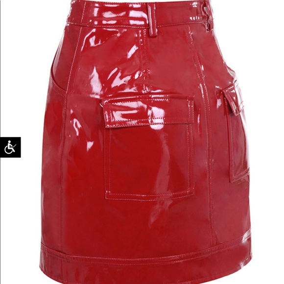 COPY - Mistress Rocks patent latent leather skirt! Available in Red & Black - Picture 3 of 5